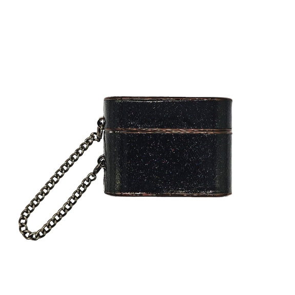 For AirPods Pro 2 Cylindrical Glitter Leather Texture Bluetooth Earphone Protective Case(Black)