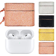 For AirPods Pro 2 Cylindrical Glitter Leather Texture Bluetooth Earphone Protective Case(Black)