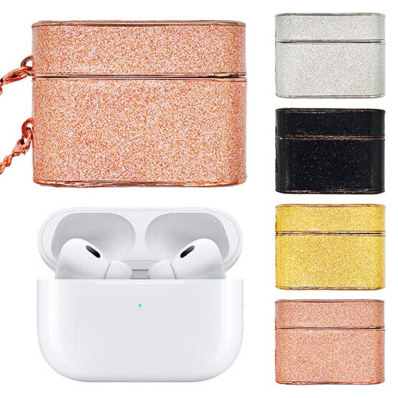 For AirPods Pro 2 Cylindrical Glitter Leather Texture Bluetooth Earphone Protective Case(Rose Gold)