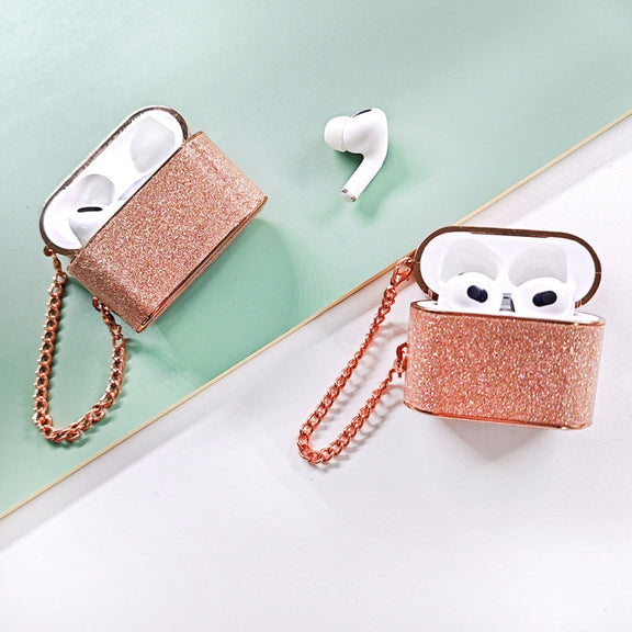 For AirPods Pro 2 Cylindrical Glitter Leather Texture Bluetooth Earphone Protective Case(Black)