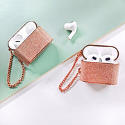 For AirPods Pro Cylindrical Glitter Leather Texture Bluetooth Earphone Protective Case(Silver)