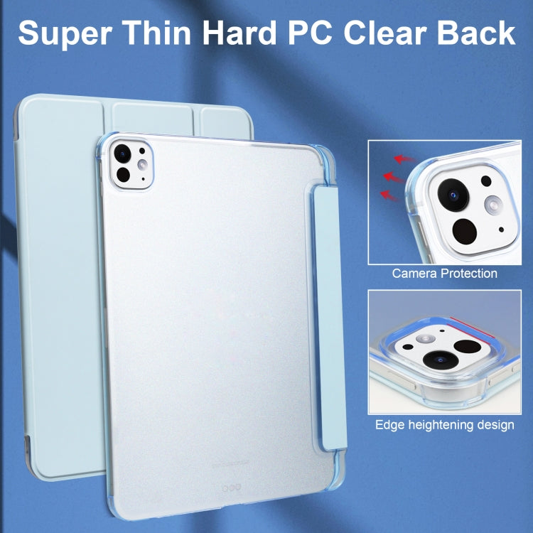 For iPad Pro 11 2024 3-fold Semi-transparent Frosted Smart Leather Tablet Case(Sky Blue) - iPad Pro 11 2024 Cases by PMC TechLife | Online Shopping South Africa | PMC TechLife | Buy Now Pay Later Mobicred