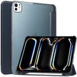 For iPad Pro 13 2024 3-fold Semi-transparent Frosted Smart Leather Tablet Case(Dark Blue) - iPad Pro 13 2024 Cases by PMC TechLife | Online Shopping South Africa | PMC TechLife | Buy Now Pay Later Mobicred