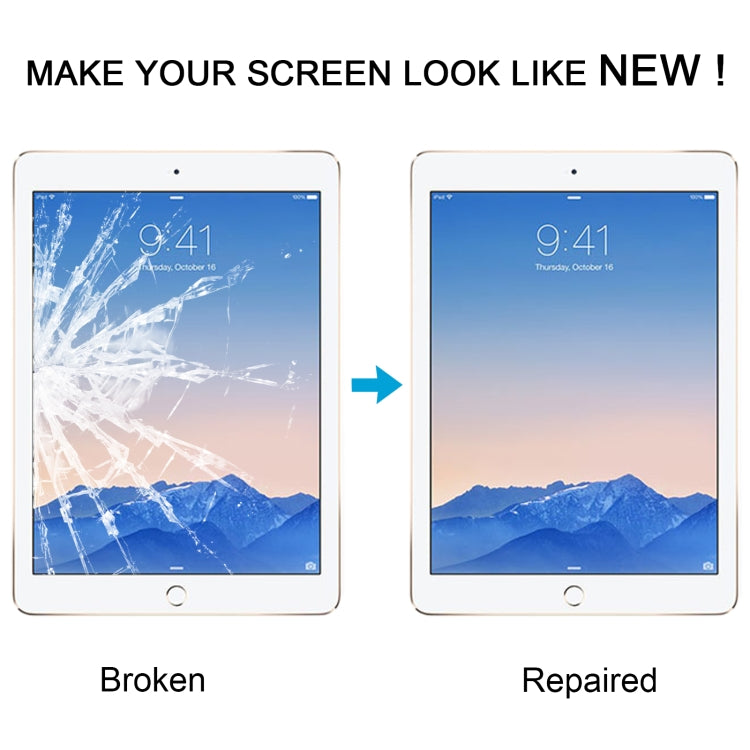 For iPad 6 / Air 2 Front Screen Outer Glass Lens with OCA Optically Clear Adhesive(White) - iPad Air 2 (2014) by PMC TechLife | Online Shopping South Africa | PMC TechLife | Buy Now Pay Later Mobicred