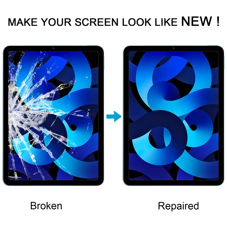 For iPad Air 5 Front Screen Outer Glass Lens with OCA Optically Clear Adhesive(Black) - iPad Air 4 (2020) by PMC TechLife | Online Shopping South Africa | PMC TechLife | Buy Now Pay Later Mobicred