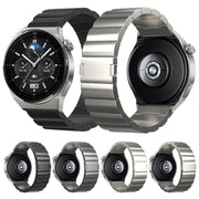 22mm One-Bead Magnetic Buckle Titanium Metal Watch Band(Silver)