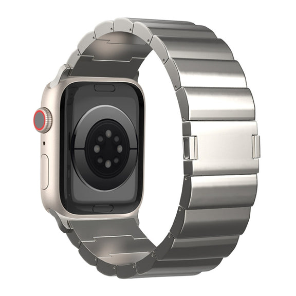 For Apple Watch SE 2023 40mm One-Bead Magnetic Buckle Titanium Metal Watch Band(Silver)