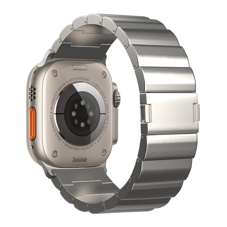 For Apple Watch Series 10 42mm One-Bead Magnetic Buckle Titanium Metal Watch Band(Silver)