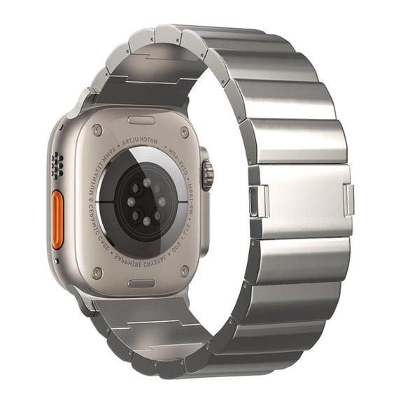 For Apple Watch Series 10 42mm One-Bead Magnetic Buckle Titanium Metal Watch Band(Silver)