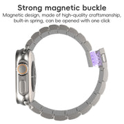 For Apple Watch Series 10 46mm One-Bead Magnetic Buckle Titanium Metal Watch Band(Black)
