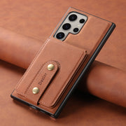 For Samsung Galaxy S24 Ultra 5G Denior D14 NK Retro Pattern MagSafe Magnetic Card Holder Leather Phone Case(Brown)