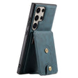 For Samsung Galaxy S24 Ultra 5G Denior D14 NK Retro Pattern MagSafe Magnetic Card Holder Leather Phone Case(Blue) - free shipping - PMC Jewellery - Order now!