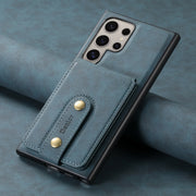 For Samsung Galaxy S24 Ultra 5G Denior D14 NK Retro Pattern MagSafe Magnetic Card Holder Leather Phone Case(Blue)