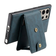 For Samsung Galaxy S24 Ultra 5G Denior D14 NK Retro Pattern MagSafe Magnetic Card Holder Leather Phone Case(Blue)