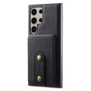 For Samsung Galaxy S24 Ultra 5G Denior D14 NK Retro Pattern MagSafe Magnetic Card Holder Leather Phone Case(Black)