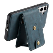 For Samsung Galaxy S24+ 5G Denior D14 NK Retro Pattern MagSafe Magnetic Card Holder Leather Phone Case(Blue)