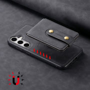 For Samsung Galaxy S24+ 5G Denior D14 NK Retro Pattern MagSafe Magnetic Card Holder Leather Phone Case(Black)
