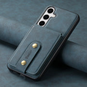 For Samsung Galaxy S24 5G Denior D14 NK Retro Pattern MagSafe Magnetic Card Holder Leather Phone Case(Blue)