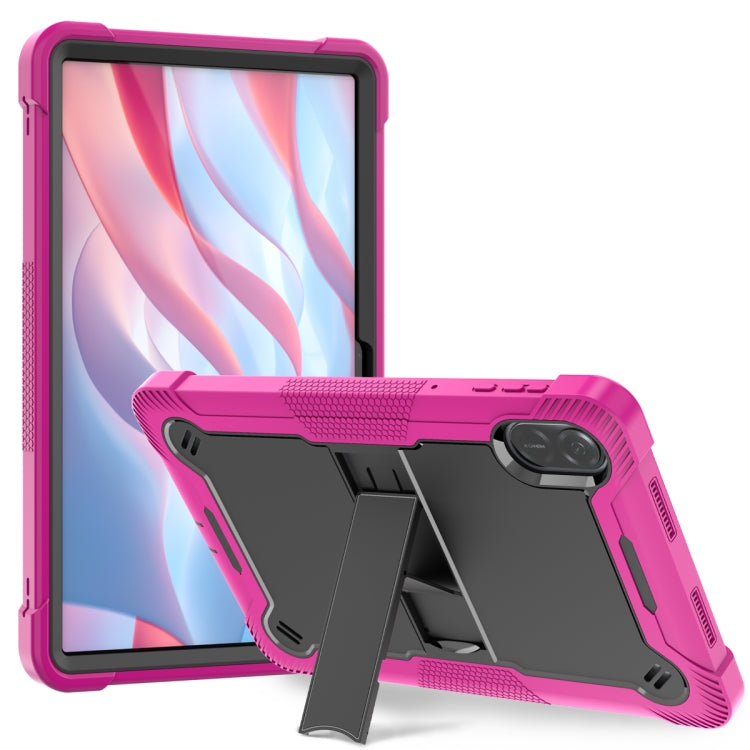 For Honor Pad X9 / X8 Pro Shockproof Silicone Hybrid PC Tablet Case with Holder(Black + Rose Red) - Honor by PMC TechLife | Online Shopping South Africa | PMC TechLife | Buy Now Pay Later Mobicred