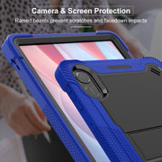 For Honor Pad X9 / X8 Pro Shockproof Silicone Hybrid PC Tablet Case with Holder(Black + Dark Blue)