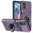 For Motorola Moto G Play 4G 2024 TPU+PC Shockproof Card Slot Phone Case with Metal Ring Holder(Purple) - Motorola Cases by PMC Jewellery | Online Shopping South Africa | PMC Jewellery | Buy Now Pay Later Mobicred