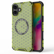 For iPhone 16 Plus Honeycomb Magnetic Ring Shockproof Phone Case(Green) - iPhone 16 Plus Cases by PMC TechLife | Online Shopping South Africa | PMC TechLife | Buy Now Pay Later Mobicred