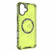 For iPhone 16 Plus Honeycomb Magnetic Ring Shockproof Phone Case(Green)