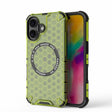 For iPhone 16 Honeycomb Magnetic Ring Shockproof Phone Case(Green) - free shipping - PMC TechLife - Order now!