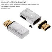 8K 60Hz HDTV to HDTV Side Bend Magnetic Converter(Sliver Right Bend)
