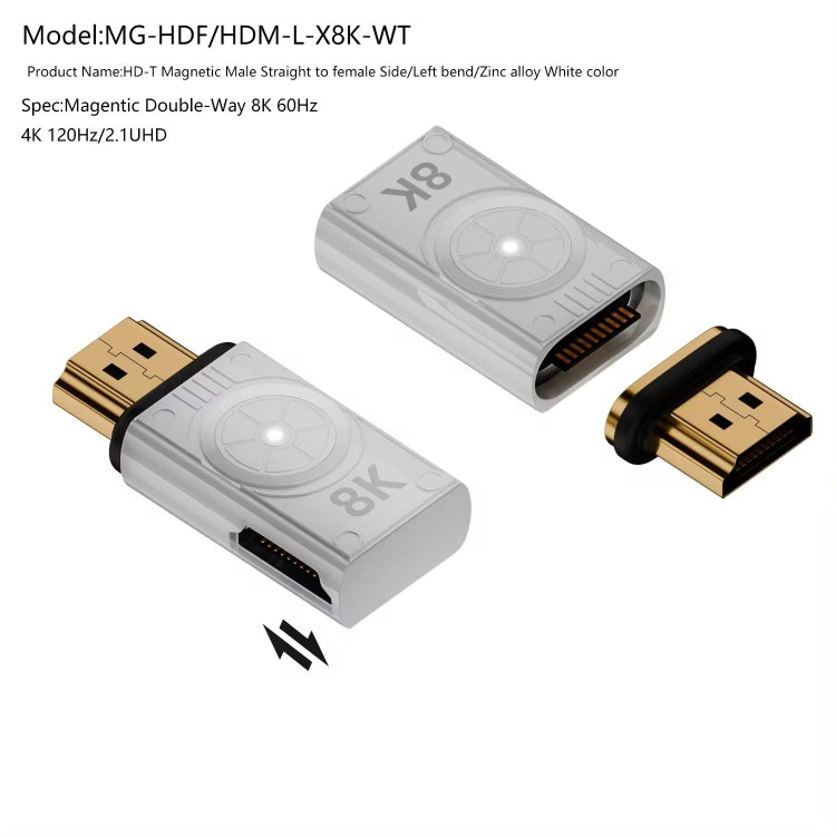 8K 60Hz HDTV to HDTV Side Bend Magnetic Converter(Sliver Left Bend) - free shipping - PMC Jewellery - Order now!