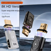 8K 60Hz HDTV to HDTV Side Bend Magnetic Converter(Sliver Left Bend)