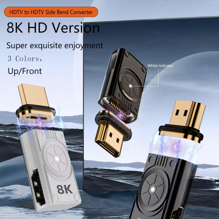 8K 60Hz HDTV to HDTV Side Bend Magnetic Converter(Black Left Bend)