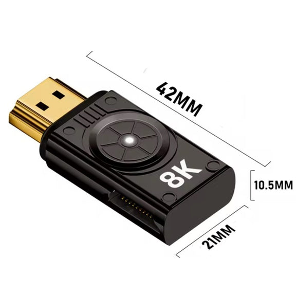 8K 60Hz HDTV to HDTV Side Bend Magnetic Converter(Black Left Bend)