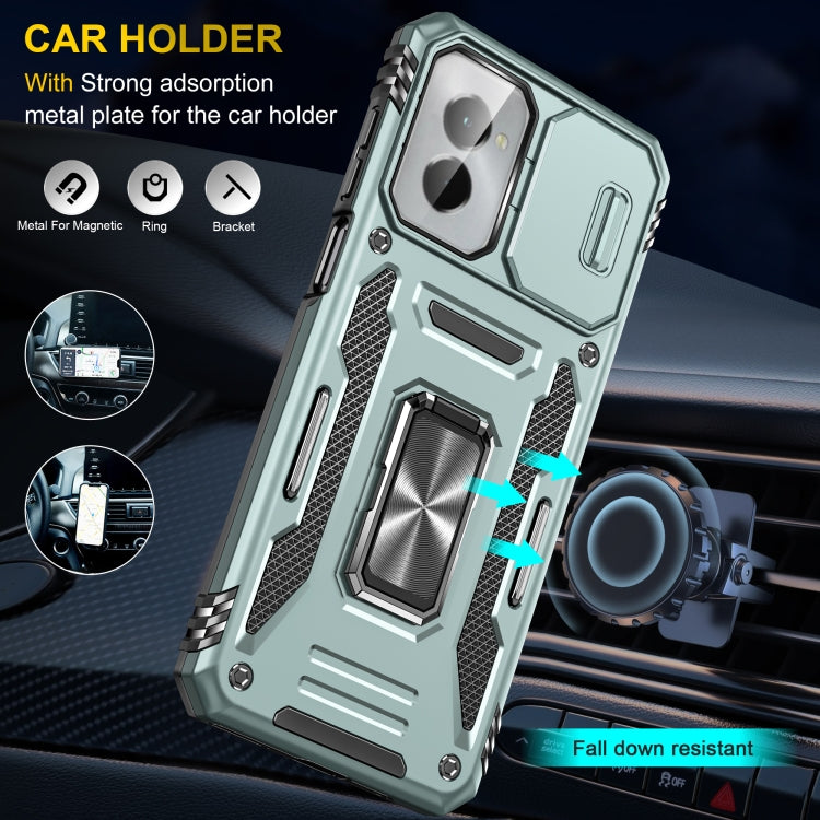 For Motorola Moto G Play 5G 2024 Armor PC + TPU Camera Shield Phone Case(Alpine Green)