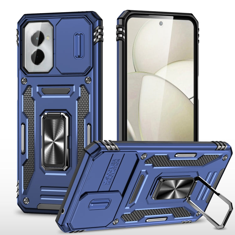 For Motorola Moto G Play 5G 2024 Armor PC + TPU Camera Shield Phone Case(Navy Blue) - Motorola Cases by PMC Jewellery | Online Shopping South Africa | PMC Jewellery | Buy Now Pay Later Mobicred