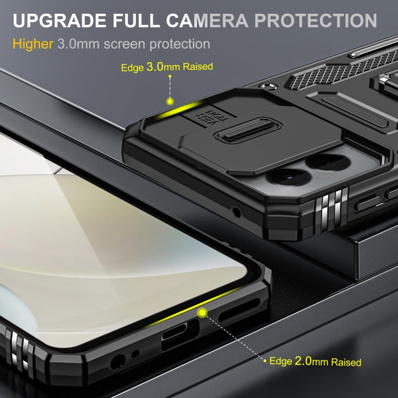 For Motorola Moto G Play 5G 2024 Armor PC + TPU Camera Shield Phone Case(Black)