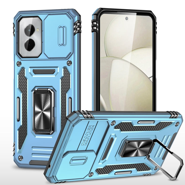 For Motorola Moto G Play 5G 2024 Armor PC + TPU Camera Shield Phone Case(Light Blue) - Motorola Cases by PMC Jewellery | Online Shopping South Africa | PMC Jewellery | Buy Now Pay Later Mobicred