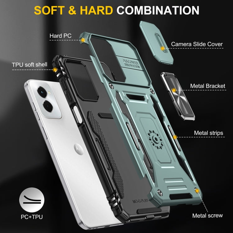 For Motorola Moto G Power 2024 Armor PC + TPU Camera Shield Phone Case(Alpine Green) - Motorola Cases by PMC Jewellery | Online Shopping South Africa | PMC Jewellery | Buy Now Pay Later Mobicred
