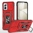 For Motorola Moto G Power 2024 Armor PC + TPU Camera Shield Phone Case(Red) - Motorola Cases by PMC Jewellery | Online Shopping South Africa | PMC Jewellery | Buy Now Pay Later Mobicred