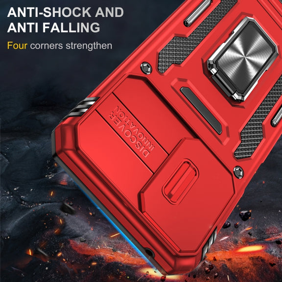 For Motorola Moto G Power 2024 Armor PC + TPU Camera Shield Phone Case(Red)