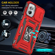 For Motorola Moto G Power 2024 Armor PC + TPU Camera Shield Phone Case(Red)