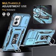For Motorola Moto G Power 2024 Armor PC + TPU Camera Shield Phone Case(Light Blue)