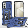 For Motorola Moto G Stylus 5G 2024 Armor PC + TPU Camera Shield Phone Case(Navy Blue) - Motorola Cases by PMC Jewellery | Online Shopping South Africa | PMC Jewellery | Buy Now Pay Later Mobicred