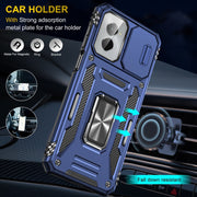 For Motorola Moto G Stylus 5G 2024 Armor PC + TPU Camera Shield Phone Case(Navy Blue)