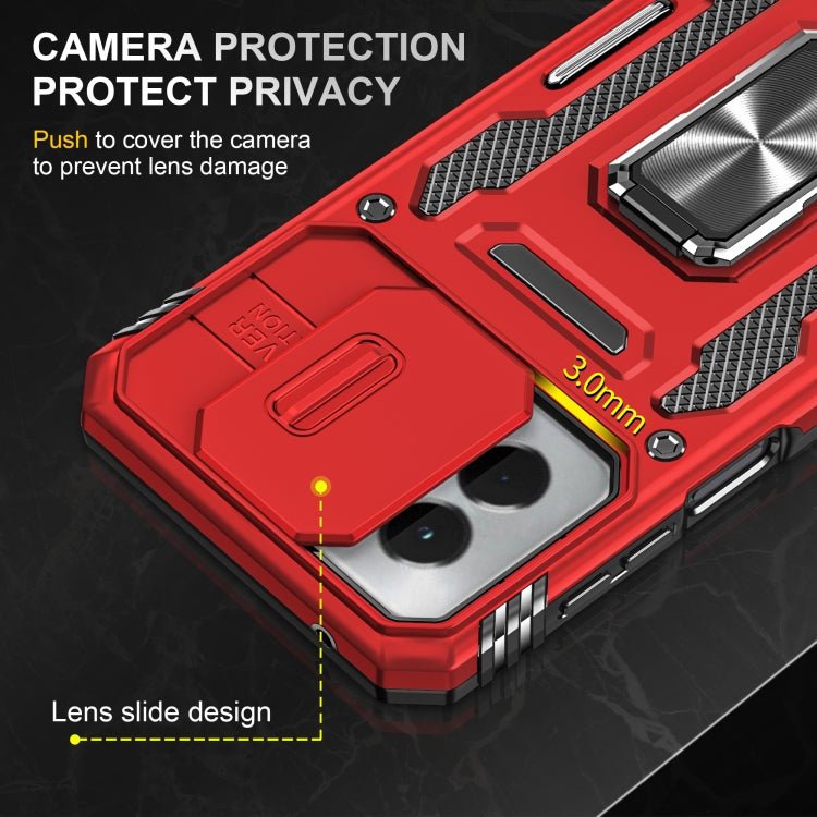 For Motorola Moto G Stylus 5G 2024 Armor PC + TPU Camera Shield Phone Case(Red) - Motorola Cases by PMC Jewellery | Online Shopping South Africa | PMC Jewellery | Buy Now Pay Later Mobicred