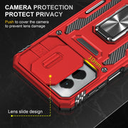 For Motorola Moto G Stylus 5G 2024 Armor PC + TPU Camera Shield Phone Case(Red)