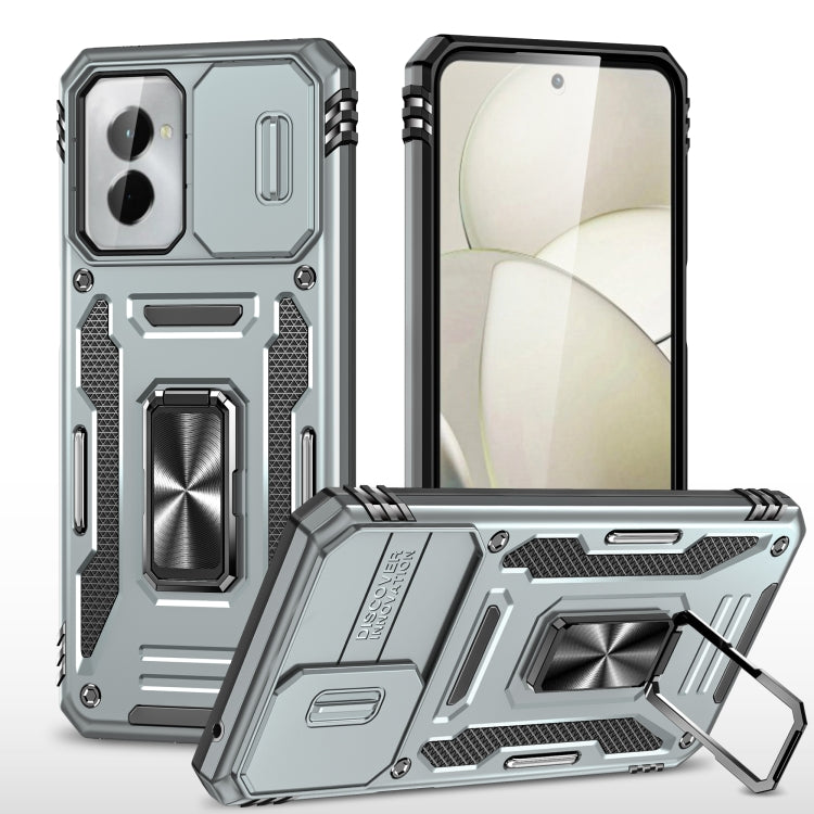 For Motorola Moto G Stylus 5G 2024 Armor PC + TPU Camera Shield Phone Case(Grey) - Motorola Cases by PMC Jewellery | Online Shopping South Africa | PMC Jewellery | Buy Now Pay Later Mobicred