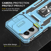 For Motorola Moto G Stylus 5G 2024 Armor PC + TPU Camera Shield Phone Case(Light Blue)
