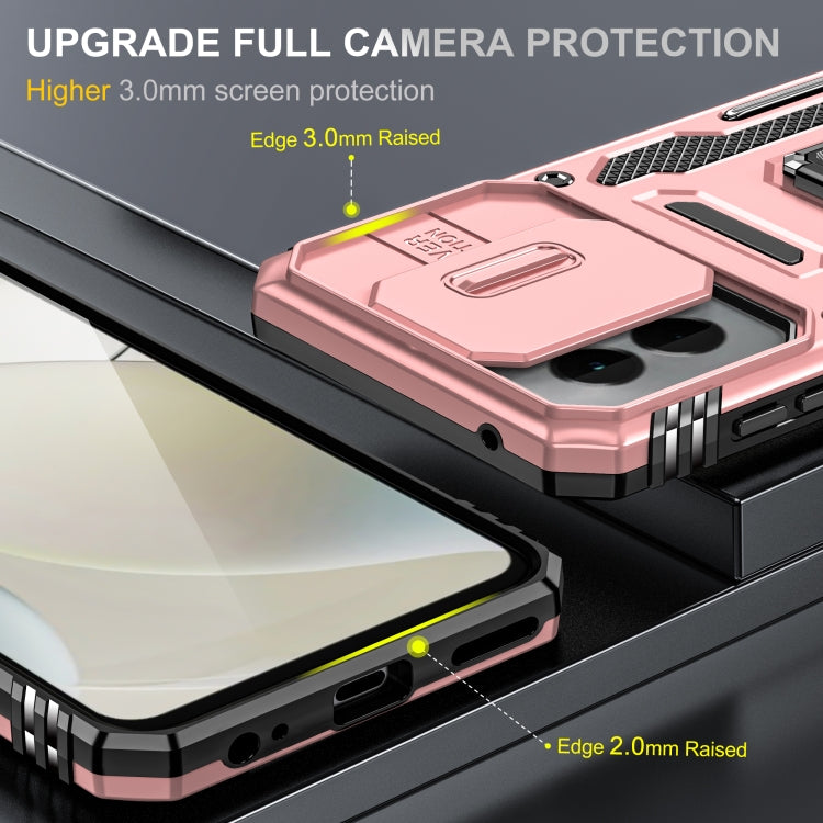 For Motorola Moto G Stylus 5G 2024 Armor PC + TPU Camera Shield Phone Case(Rose Gold)