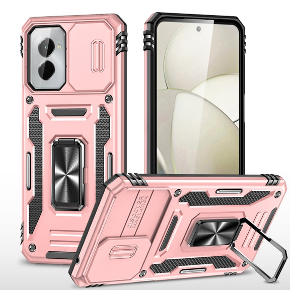 For Motorola Moto G Stylus 5G 2024 Armor PC + TPU Camera Shield Phone Case(Rose Gold)